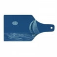 thumbnail image 1 of Vintage Boat Cutting Board, Ship Sailing to the Ocean Moonlight Wavy Misty Night Ocean Scenery, Decorative Tempered Glass Cutting and Serving Board, Wine Bottle Shape, Cobalt Blue, by Ambesonne, 1 of 1