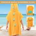 thumbnail image 6 of LACKUST Orange Dinosaur Hooded Beach Towel for Kids Coral Velvet 60cm, 6 of 7