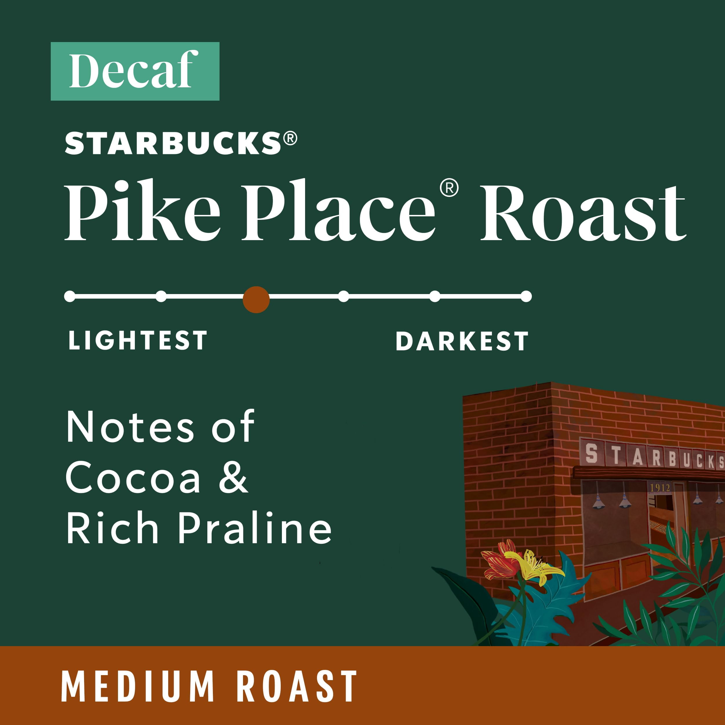 Starbucks K-Cup Coffee Pods, Medium Roast Coffee, Decaf Pike Place Roast, 100% Arabica, 4 boxes (96 pods total)