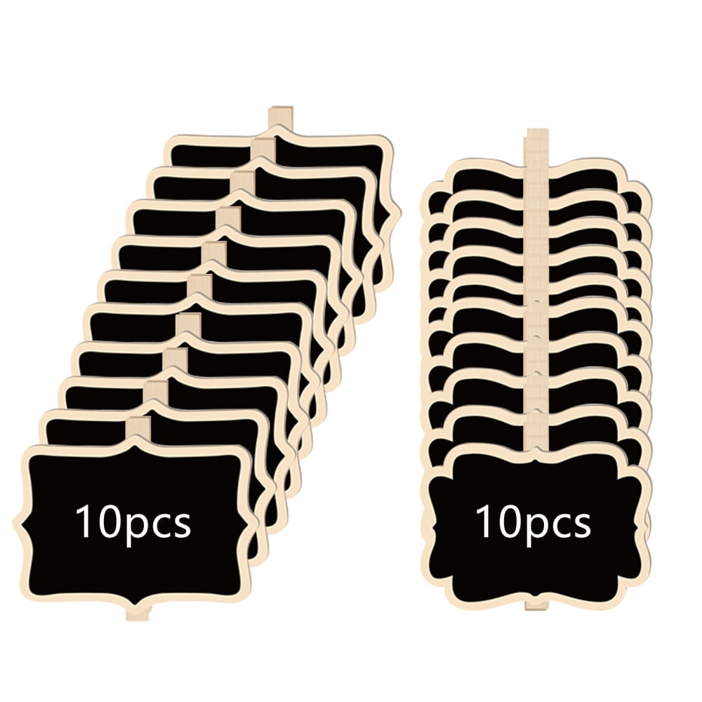 20 Pcs Chalkboard Signs with Wooden Clip,Mini Chalkboard Signs for Food,Memo,Note Taking,Label