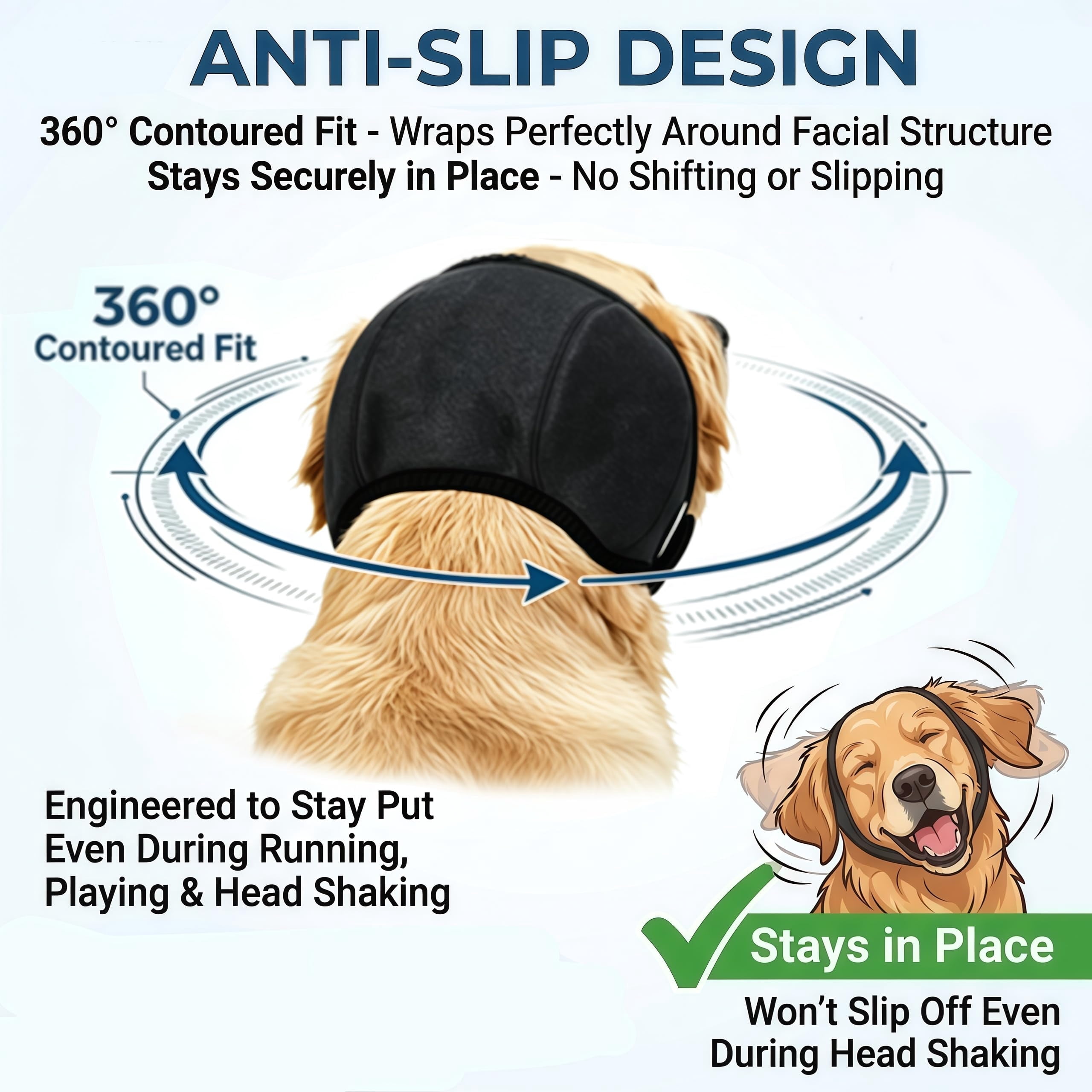 Calm Tails Ear Muffs for Dogs, Noise Cancelling Ear Wrap For Dogs, Ear Muffs, Sound Blocking Protection