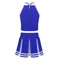 thumbnail image 2 of Manyakai Kids Girls Cheer leader Costume Cheerleading Uniform Outfit Shell Tank Top with Pleated Blue&White 6, 2 of 7