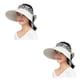 thumbnail image 2 of Jumpingount Sombrero de mujer decorativo a prueba de sol colorido plegable verano senderismo playa piscina Sunbonnet sombrero gorra sombreros Beige blanco beis 2piezas, 2 of 6