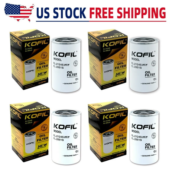 4pcs FL2124S Oil Filter, Fits 2011-2022 F250 F350 F450 F550 F600 F650 F750 Super Duty 6.7L Power Stroke Diesel Engine, Replaces FL2051S BC3Z-6731-B
