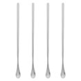 thumbnail image 1 of 1 juego de 4 cucharas de acero inoxidable de mango largo para mezclar cucharas de café (plata), 1 of 5