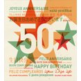 thumbnail image 3 of Ambesonne 50th Birthday Duvet Cover Set, Languages Celebration, King, Green Red Orange, 3 of 3