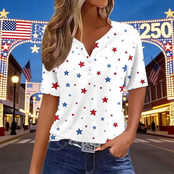 MAIHAN 250 Years Tshirt Women Women American Flag Print Plus Size American Flag Shirts Summer Baggy Tops Casual Short Sleeve Tee Tops