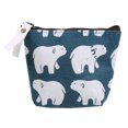 thumbnail image 2 of Bolsa Monedero de lona con llave portátil con cremallera coreana a la moda para mujer (oso polar), 2 of 7