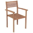 thumbnail image 3 of vidaXL Stackable Garden Chairs with Cushions 6 pcs Solid Teak Wood, 3 of 5