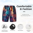 thumbnail image 3 of Gukieu Starry Sky White Cloud Puppy Print Men's Double Layer Sports Swim Trunks, Quick Dry Adjustable Waist Swim Shorts Swimwear-3X-Large, 3 of 6