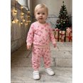 thumbnail image 3 of RUINIXCW Girls Christmas Outfits Long Sleeve Bow Snowflake Print Pullover Pants, 3 of 8