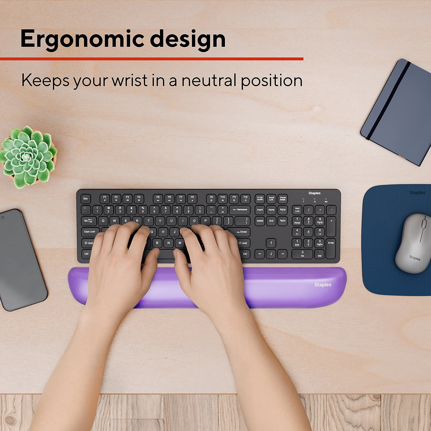 MyOfficeInnovations Gel Wrist Rest Purple Crystal (18261) 811733