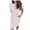 Light Pink, variant on Summer Tshirt Dresses For Women 2023 Casual Plus Size Midi Dresses Striped Printing Short Sleeve T-Shirt Dress Crewneck Work Tie Waist With Pockets