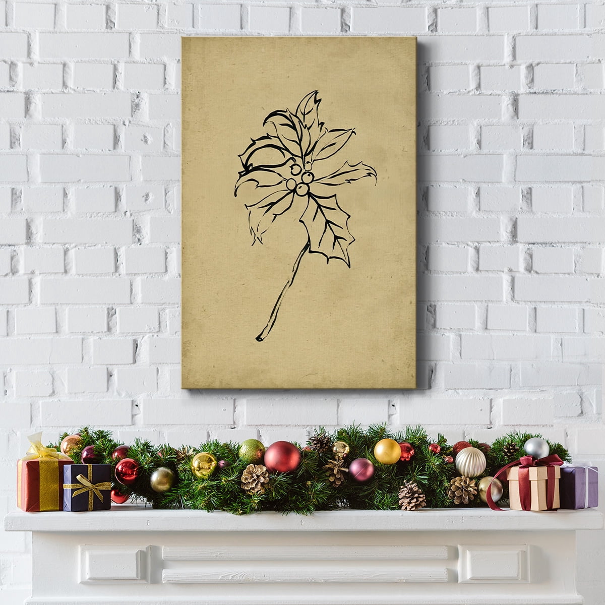 Holly Branch II- Gallery Wrapped Canvas