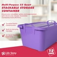 thumbnail image 2 of Life Story 55 Qt Stackable Storage Bin, Light Duty Lidded Container, Purple, 12 Pack, 2 of 11