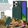 thumbnail image 6 of Dteck for  iPhone 16 Pro Wallet Case with Credit Card Holder Crossbody Strap Handbag RFID Blocking Wallet Zipper Purse Leather Case for Apple iPhone 16 Pro 2024, Deep Green, 6 of 9