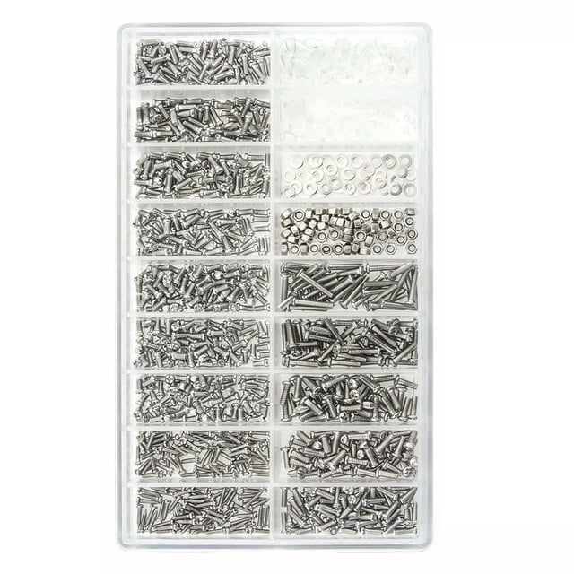 TFixol Vis de Réparation de Lunettes Lunettes de Soleil Kit de Réparation Petites Vis Ensemble d'Outils en Acier Inoxydable Environ 1000 Pcs
