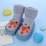 Baby Boy Girl Toddler Slippers Grip Socks Baby Floor Socks Anti-slip 6-30 Months (Blue)