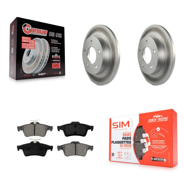 Transit Auto Rear Coated Disc Brake Rotors and Semi-Metallic Pads Kit for Car Mazda 3 Sport KGS-101339