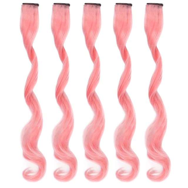 extensiones de cabello con clip de color rosa Sakura para fiesta de cosplay.