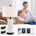 thumbnail image 3 of Kyrid 23''Ceramic Table Lamps Set of 2,3-Way Touch Control Bedside Lamps with USB Ports and AC Outlets (Bulbs Included), 3 of 7