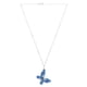 thumbnail image 4 of Juego de aretes y cadena con dije con forma de Mariposa, plata mexicana ley .925, Azul marino, 4 of 5