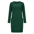 thumbnail image 4 of HAPIMO Savings Women's Fashion Nightgowns Soft Cotton Long Sleeve Sleepswear Loose Comfy Sleep Dress Nightshirt with Pockets Green M, 4 of 8