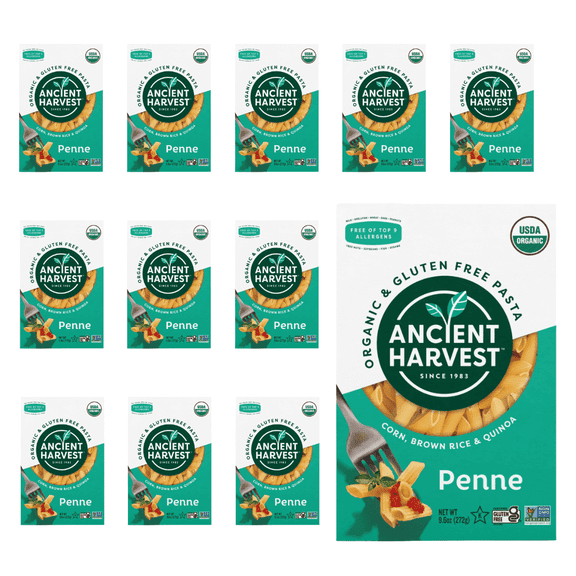 Ancient Harvest Organic Gluten-Free Pasta, Penne, 9.6 oz Box (Pack of 12)