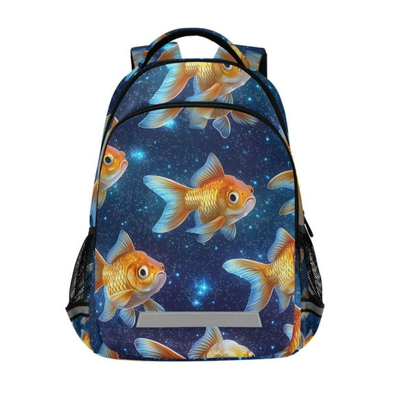 ALAZA Goldfish in Starry Backpack Elementary School Bag Bookbag Travel Rucksack