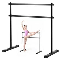 VEVOR Ballet Barre, 4 Ft Double Barre Bar for Home, Freestanding Portable Ballet Stretching Dance Bars, Height Adjustable Anti-Wobble Fitness Studio Equipment, for Pilates Balance Workout