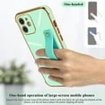 thumbnail image 5 of Compatible with iPhone 12 Case 6.1” Thin for Women Girls,Soft TPU Plating Bumper Wristband Holder Camera Lens Protection Phone Case Slim Shockproof Love Heart Cute Case Cover(Light Green), 5 of 7