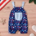 thumbnail image 2 of Wxirdiow Patriotic Baby Clothes My First 4th of July Baby Boy Outfit American Flag Romper Sleeveless Overalls Newborn Memorial Day Clothes Blue Size,3-6 Months, 2 of 9