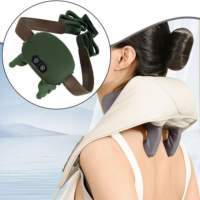 Masajeador De Hombros Y Cuello, Masajeador Térmico, Práctico, Premium, Portátil, Verde