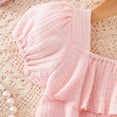 thumbnail image 5 of mgoYE Newborn Baby Girls Summer Outfit Ruffle Tops Dress Bloomers Shorts Outfits Infant Dress Set Cute Baby Girl Clothes(Pink,6-12 Months), 5 of 7