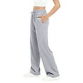 thumbnail image 5 of Women's Straight Leg Sweatpants, Elastic Drawstring Waist Casual Pants, Workout Yoga Lounge Pants for Daily Wear, Travel, Gym and Fall Casual Outfits Light Ashy XXXL, 5 of 8