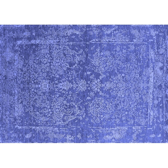 Ahgly Company Indoor Rectangle Oriental Blue Industrial Area Rugs, 8' x 10'