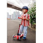 Micro Mini Deluxe Foldable LED 3-Wheel Scooter for Kids Ages 2-5, Navy Blue