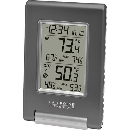 La Crosse Technology WS-9080U-IT Wireless IN/OUT Temperature Station featuring Atomic Self-setting time & MIN/MAX