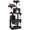 Black(62.5in), variant on Alpinel 62.5in Tall Cat Tree w/2 Cat-Ear Perches & 2 Condos, Dark Gray | Multi-level cat tower with scratching posts, hammock, sturdy 24 x 19in base and 88 lb capacity for medium & large indoor cats