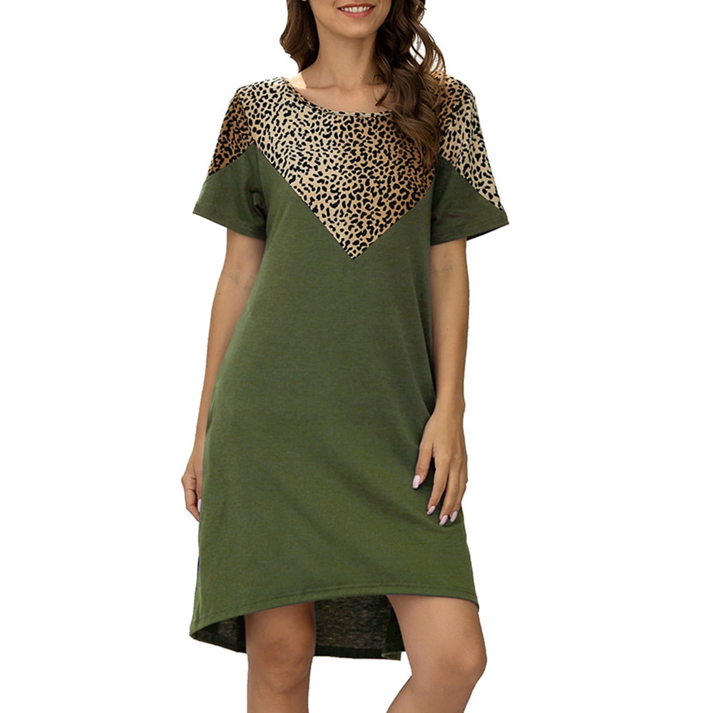 a line leopard print dress