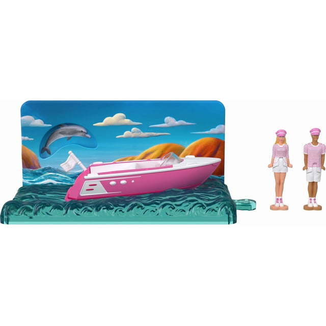 Set de vehículos Mini BarbieLand de Barbie La Película con 2 muñecas