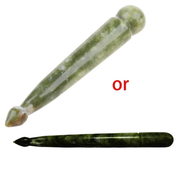 Natural Jade Stone Massage Stick Gua Sha Scraping Tool Facial Neck Arm Body Acupunture Therapy Point Treatment Wand Reflexology Relieve Muscle Soreness