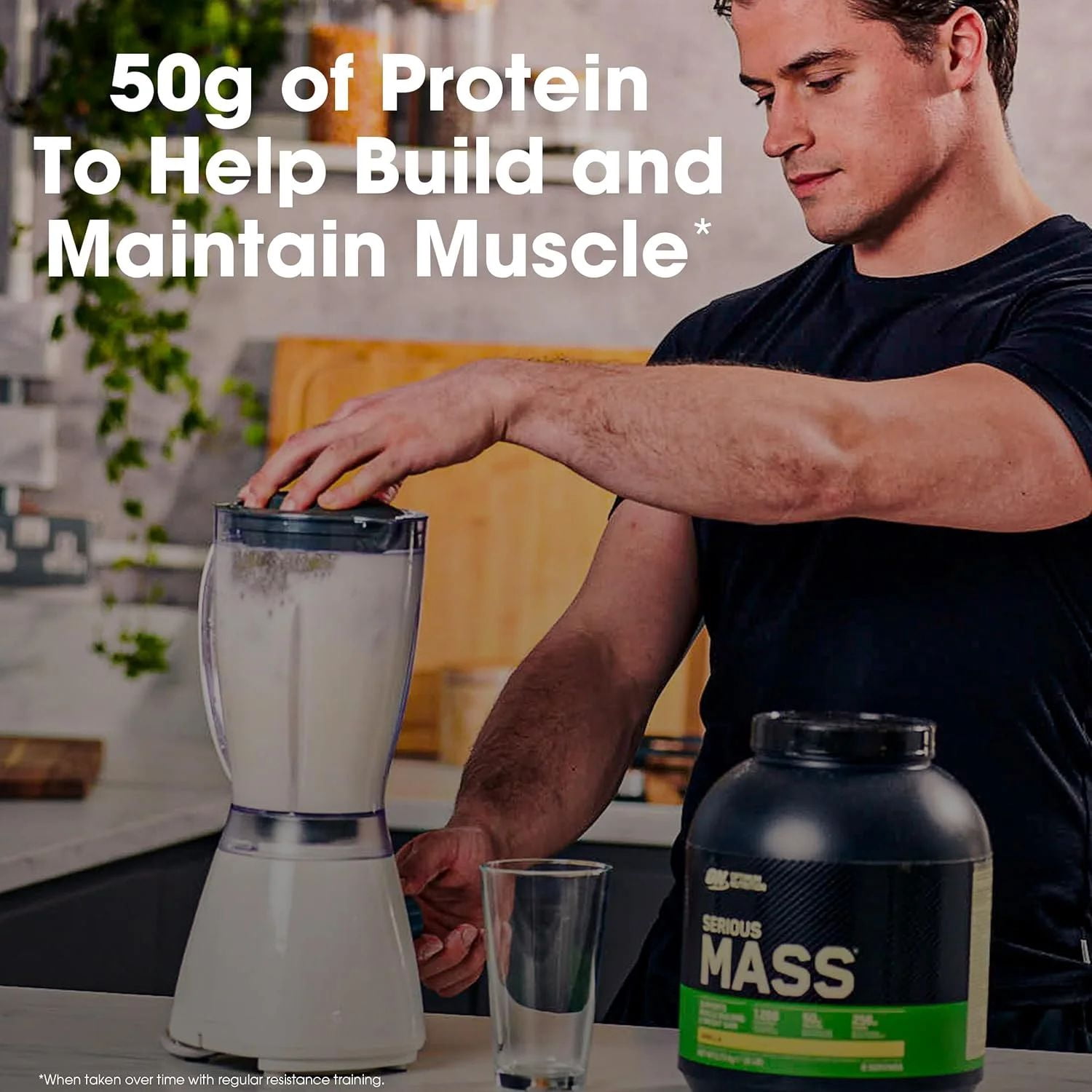 Optimum Nutrition, Serious Mass, 50 g Protein Powder, Strawberry, 12 lb, 16 Servings