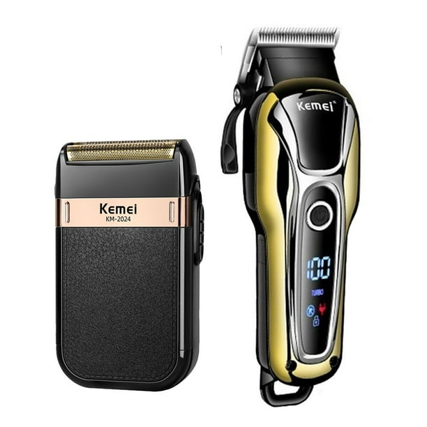 maquina para cortar cabello Kemei-cortadora de pelo eléctrica recargable para hombre, cortadora de pelo Afeitadora eléctrica profesional, conjunto de corte de pelo inalámbrico qym unisex