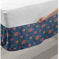 thumbnail image 2 of Floral Bed Skirt, Bouquets of Spring Time Roses and Leaves Romantic Feels, Elastic Bedskirt Dust Ruffle Wrap Around for Bedding Decor, 4 Sizes, Dark Lavender Multicolor, by Ambesonne, 2 of 2