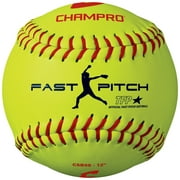 CHAMPRO 12" Unaffiliated Practice Fastpitch Softballs, Optic Yellow, 12 Pack