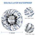 thumbnail image 3 of Shower Caps,Blue Baseball Bats and Balls Pattern Waterproof Shower Cap for Women 4 Pieces,Double Reusable Hair Cover for Shower PEVA Elastic Stretch Hem, 3 of 7