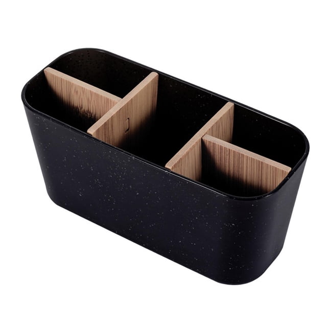 veasfak Toothbrush Holder Easy to Clean with Bamboo Divider for Home Sink Countertop
