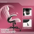 thumbnail image 5 of Ergonomic Computer Gaming Desk Chair, PU Leather with Adjustable Lumbar Support and Headrest, Flip-Up Armrests Swivel Wheels & Reclining Chair for Adults and Teens (Pink), 5 of 12