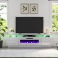 thumbnail image 6 of PLAUIN 2-Tier Fireplace TV Stand with 40" Fireplace, 80" Entertainment Center, White, 6 of 6